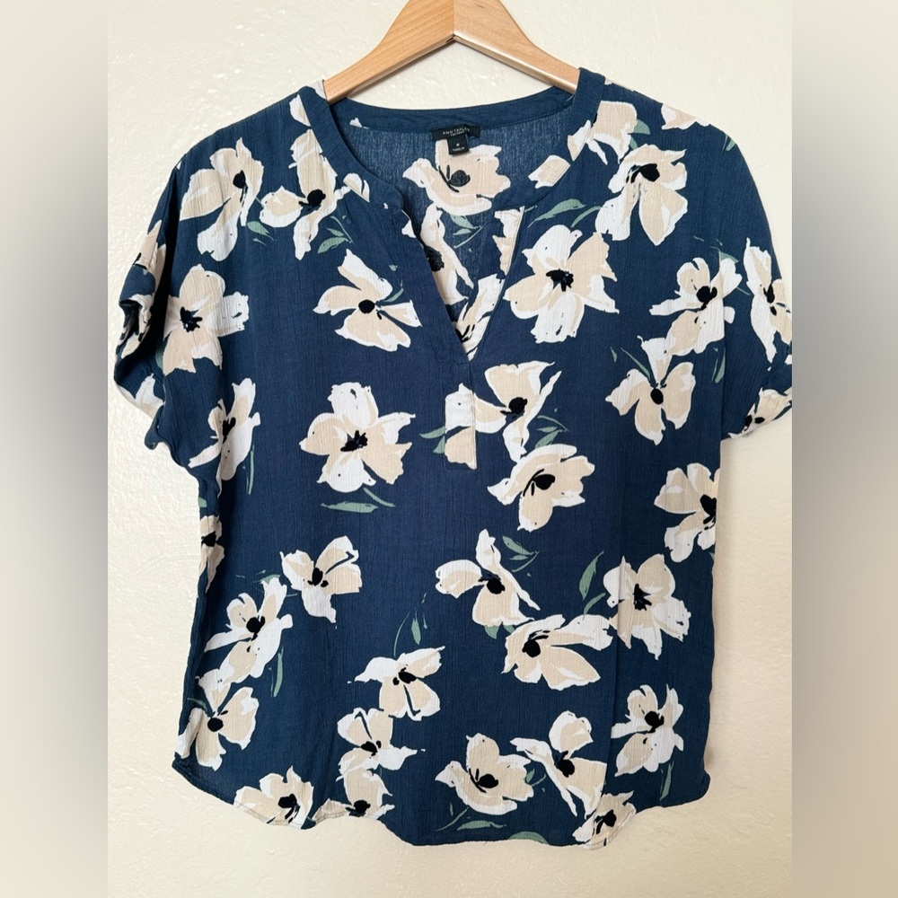 Ann Taylor Blue Blouse Size M